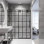 Porte de douche coulissante sans cadre avec grille 3/8 po l 68-72 po x H 74 po Elan