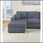 Superbe ensemble modulaire moderne gris foncé en velours côtelé 2 pièces LAF et RAF-310615069