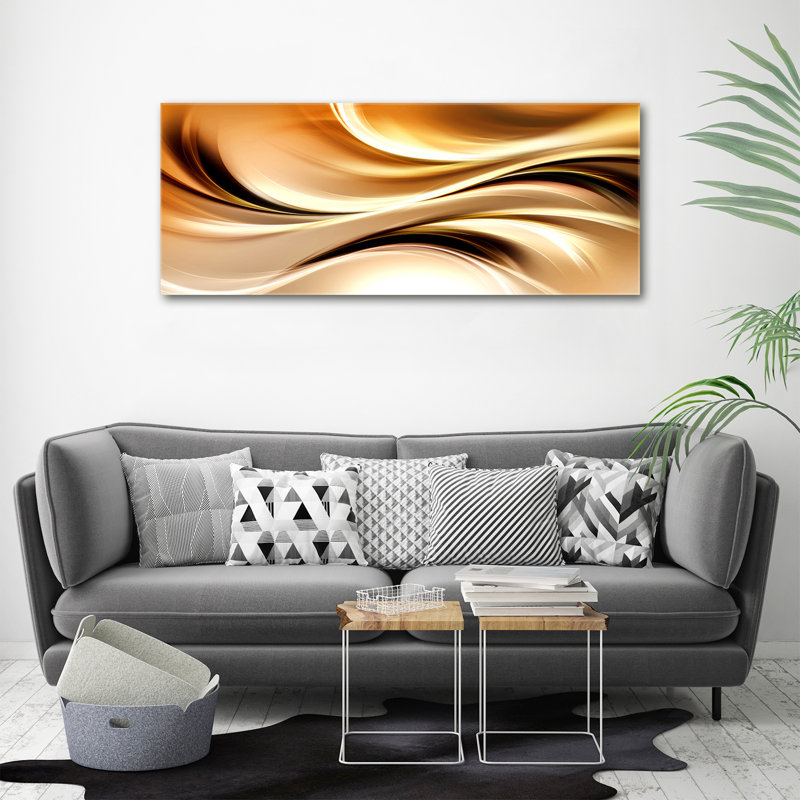 Abstract Waves - No Frame Print on Glass, Canvas, 50cm H x 125cm W x 2cm D