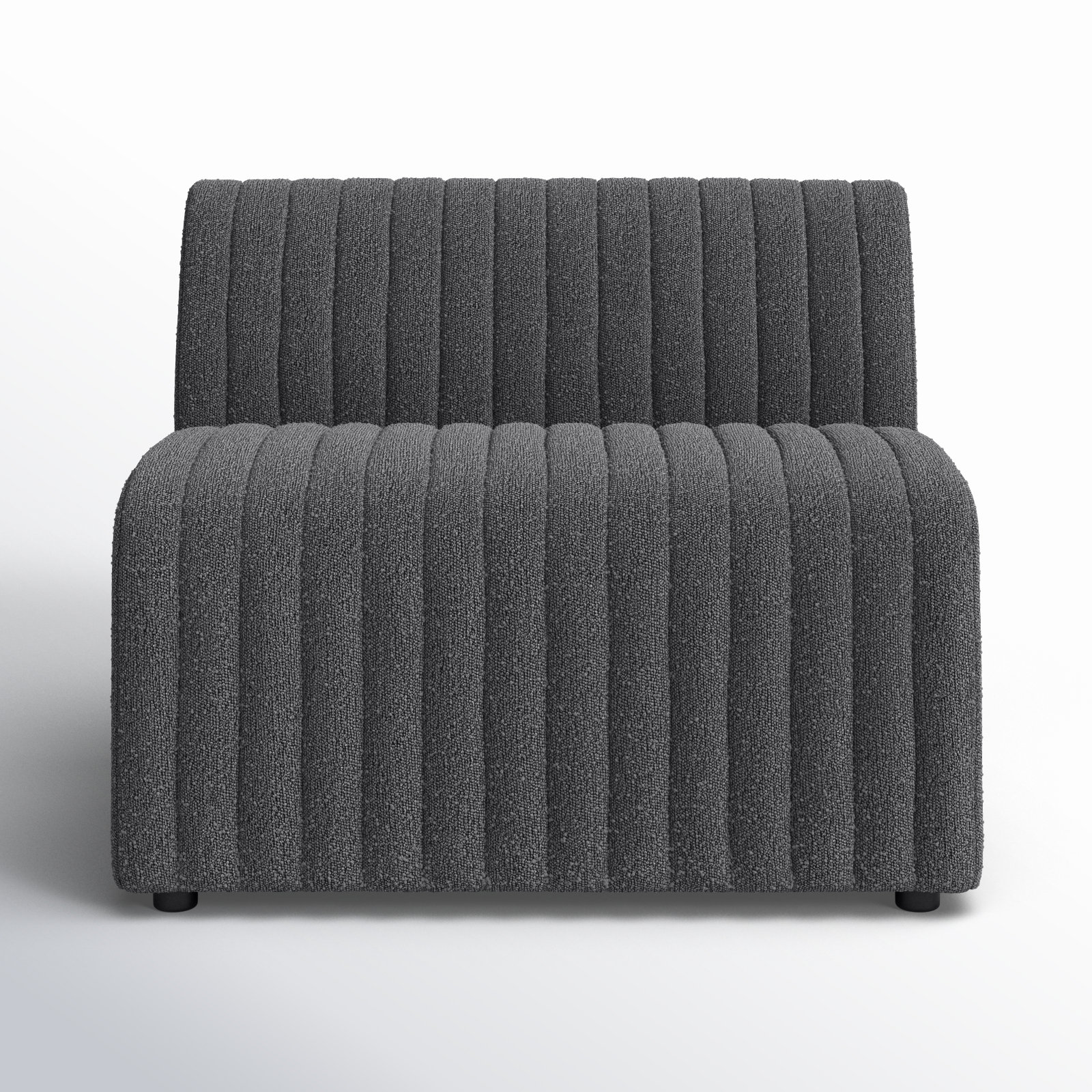 Brandt Genuine Leather Dining Chair, Fiqa Charcoal Boucle