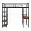 Lit mezzanine simple avec bureau et tablettes - aucun sommier nécessaire, robuste pour la longévité