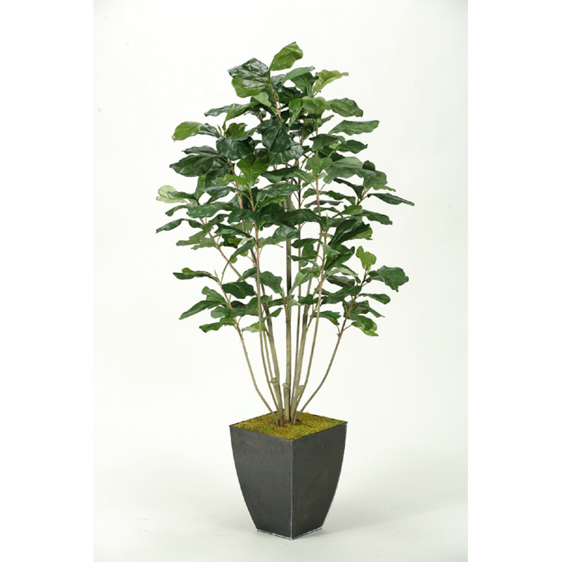 60'' Faux Fiddle Leaf Fig Tree in Metal Planter