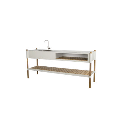 Sticks Kitchen Module W/Teak Shelf