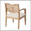 Chaises de salle à manger rembourrées en bois de ferme avec dossier en rotin pour plus de confort et de style (ensemble de 2)