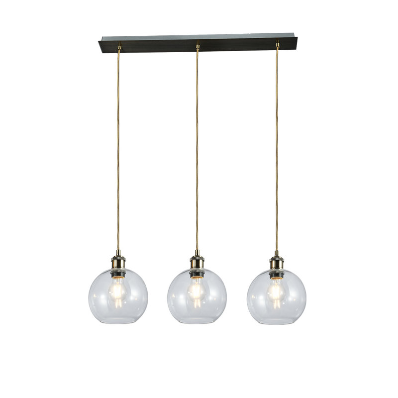 Brianna 3 - Light Kitchen Island Pendant, Antique Brass