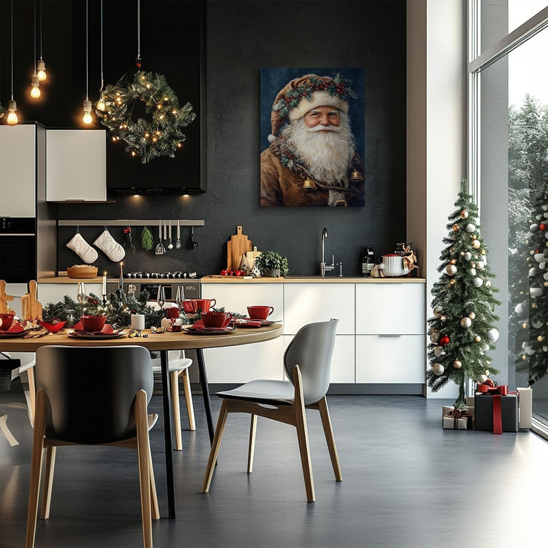 Décoration de père Noël, art mural sur toile sans cadre 24 po x 32 po