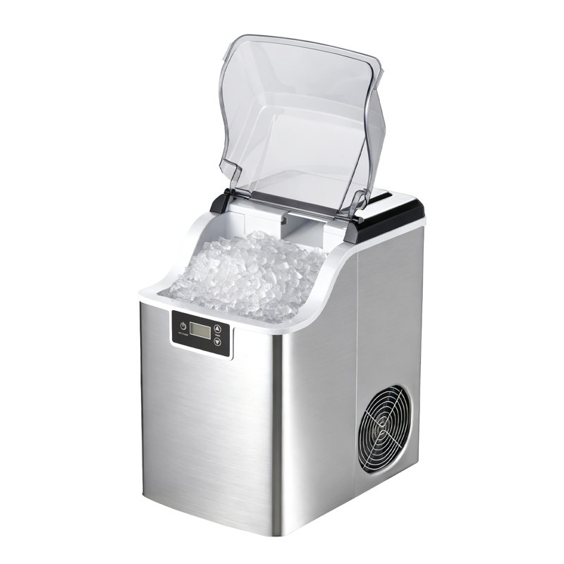 Machine à glaçons de comptoir, 44 lb par jour, machine portative autonettoyante avec pelle, panier à glaçons de 4 lb, machine à glaçons avec glaçons à croquer pour la maison, la cuisine, le bureau, le bar et la fête