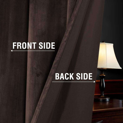 Rideaux en velours obscurcissant et isolants avec œillets pour salon Décoration intérieure de luxe Rideaux en velours pour chambre à coucher, 2 panneaux