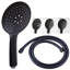 Heile Black Thermostatic Shower with Round Handheld Shower Head