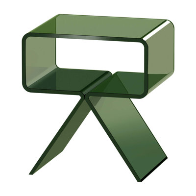 Transparent Acrylic Nightstand with Dual Storage Shelf, No Assembly Required