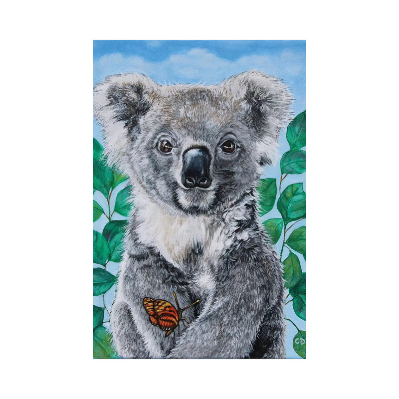 Koala by Cyndi Dodes - Wrapped Canvas Gallery-Wrapped Canvas Giclée, 20.32 cm H x 30.48 cm W