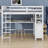 Sturdy Wood Loft Bed with Desk, Drawers and Display Shelves-1335391779