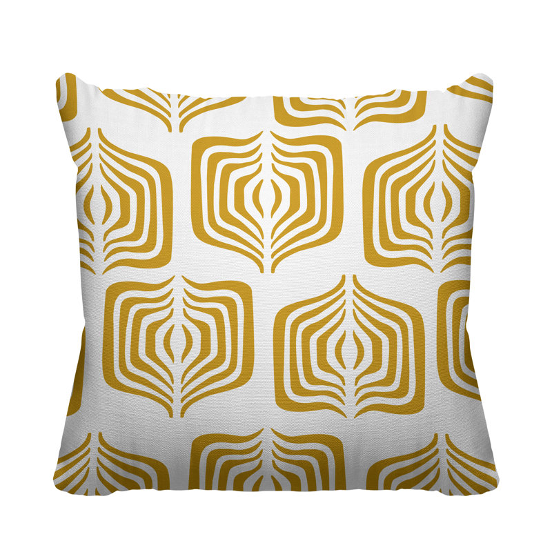 Coussin décoratif intérieur / extérieur Dale Abstract Tribal, L 19 po x H 19 po, Jaune