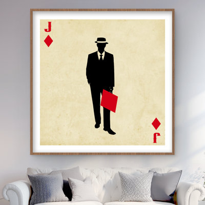 Jack of Diamonds - Black Framed Matted Print for Home Decor
