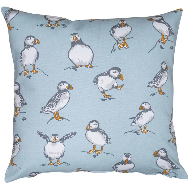 Animal Print Blue Cushion, 43x43cm, Feather filled