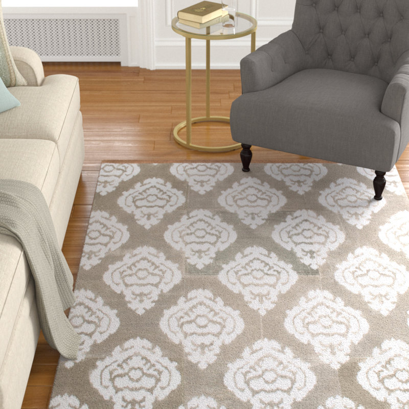 Damask Indoor Rug, Rectangle 4' x 6'
