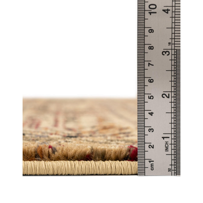Tissu en polypropylène beige et noir Blakely, Rectangle 2 pi x 3 pi 1 po