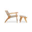 Chaise longue de patio en bois massif avec repose-pieds-133440942