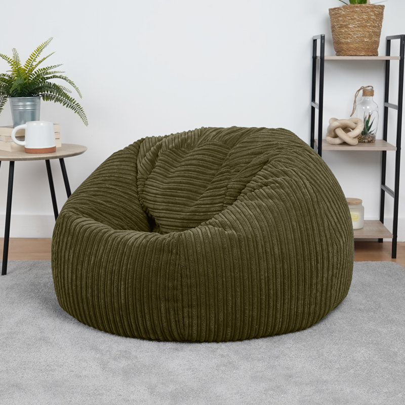 Polyester Refillable Classic Bean Bag, Brown/Green