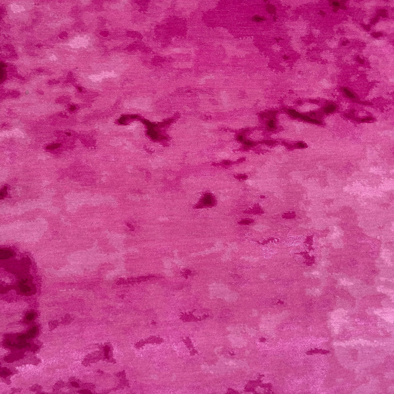Contemporary Tibetan Wool Rug, Pink, Rectangle 8' x 10'