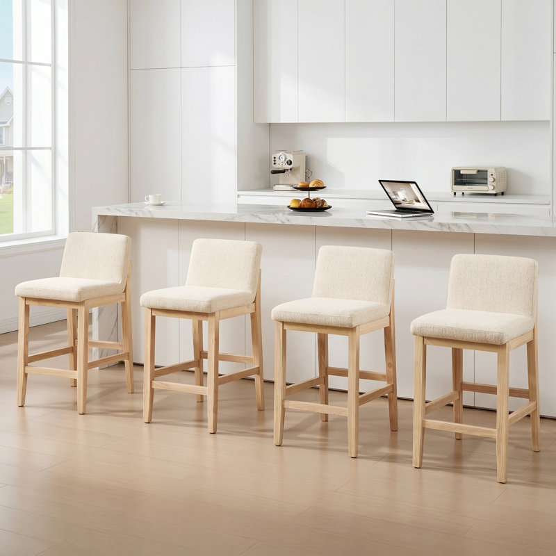 Tabouret de bar Albia Modern Farmhouse, Naturel, Beige