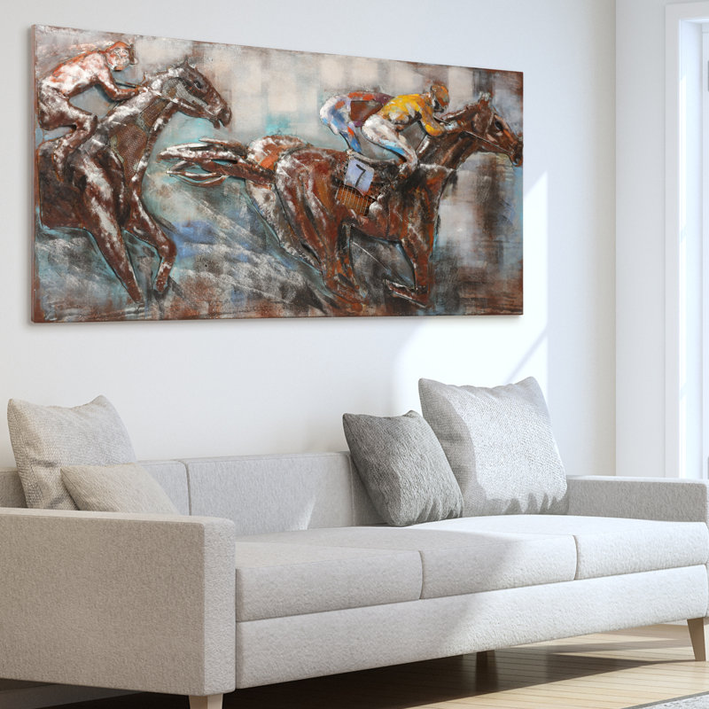 'Race Day' Painting Print on Metal