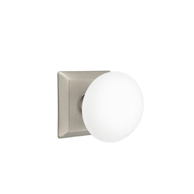 Privacy Ice White Knob with Quincy Rose