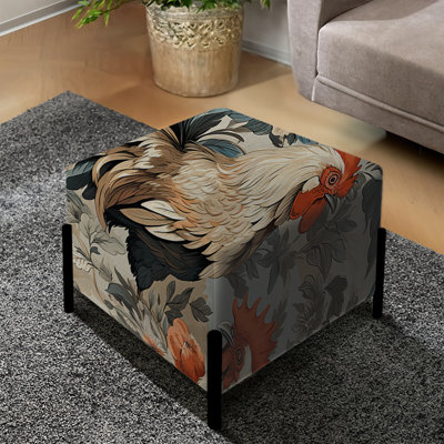Country Rooster Prints - Repose-pieds carré à imprimé animal