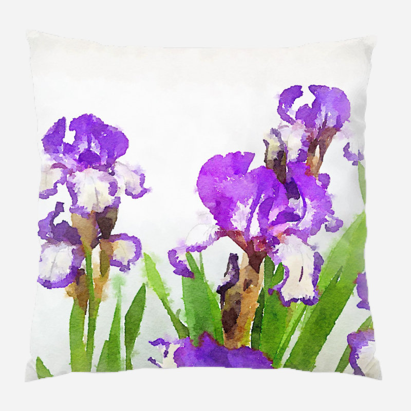  Housse et insert de coussin d'extérieur carré Fleurs, Intérieur, Microsuède