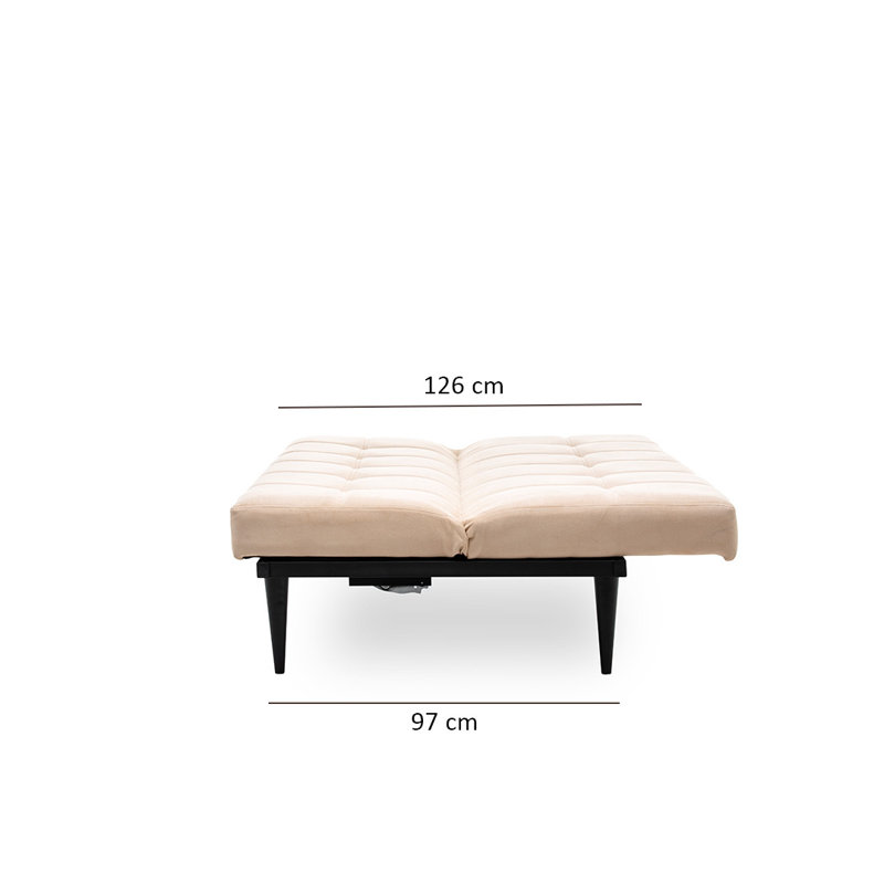 Canapé convertible à dossier touffeté de 76 po de large Breac, 100 % polyester crème