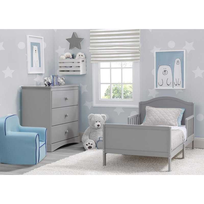 Lit pour tout-petits Bennett, matelas Twinkle Galaxy, Brun grisâtre