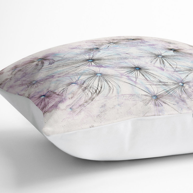 Floral Square Throw Cushion, 40cm H x 40cm W x 15cm D, White