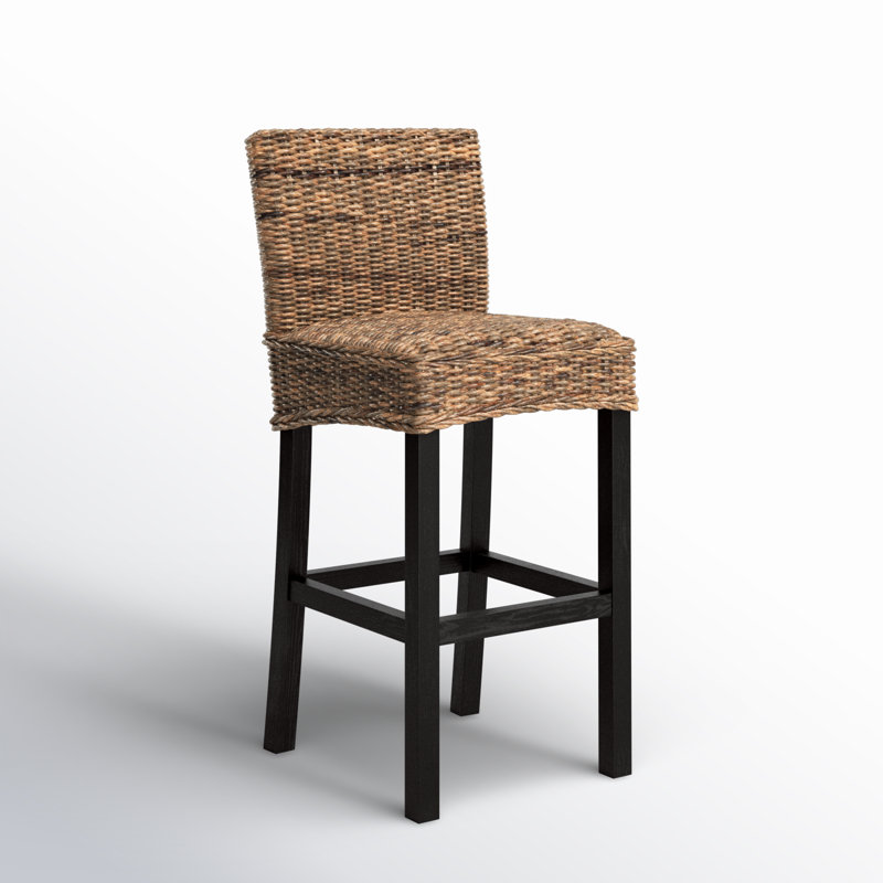 Felipe Counter Stool with Solid Wood Frame, Bar Stool (30" Seat Height)