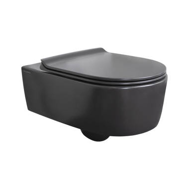 1.85 Gallons Per Minute GPF Elongated Height One-Piece Black Toilet (Seat  Included)