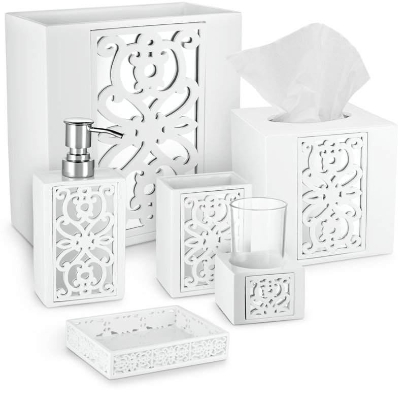 Ensemble d'accessoires de salle de bain 6 pièces style miroir Janette