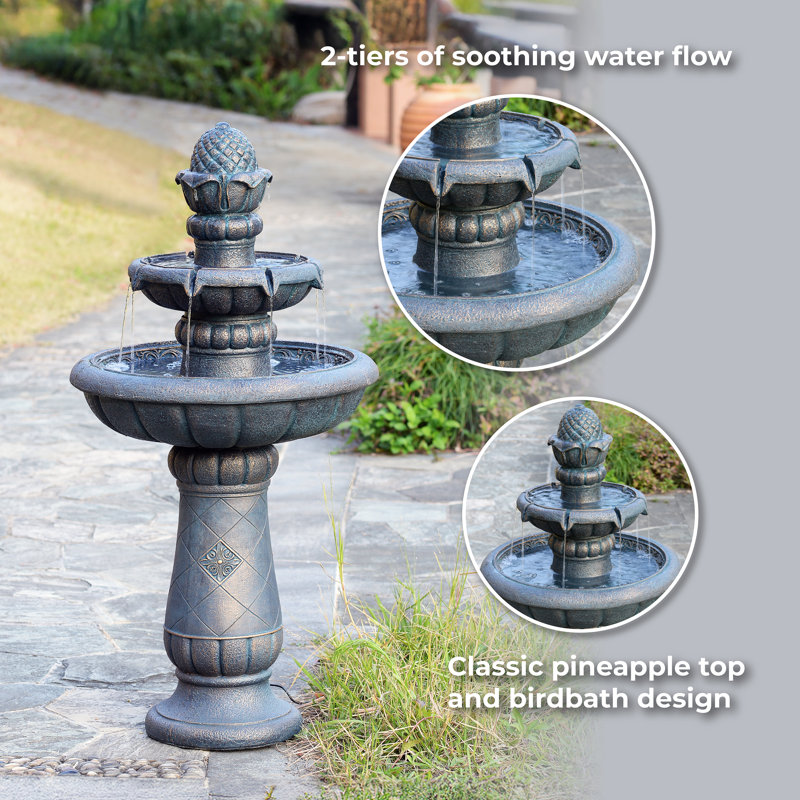 Weather Resistant Floor Fountain, Antique Copper