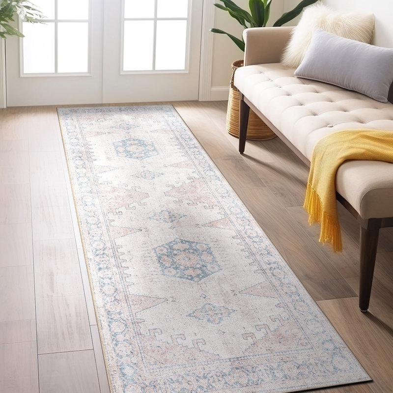 Tapis beige antidérapant Labarbera, Tapis de couloir 2 pi 6 po x 10 pi