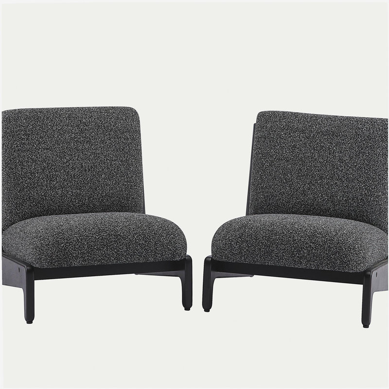 Ensemble de 2 chaises d'appoint Scott avec cadre en bois massif Scott Living Moda, Gris