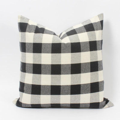Plaid Cotton Throw Pillow