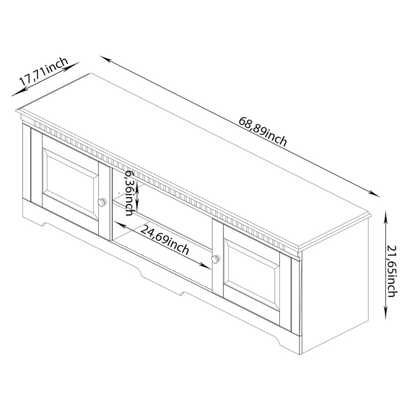 Adolar 175cm Sideboard, White Honey
