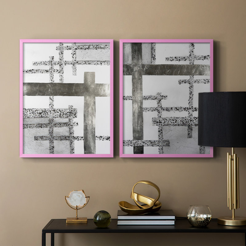 Terrazzo Grid I-Premium, reproduction encadrée prête à accrocher - aucun clou requis - aucun clou requis, H 15 po x l 24 po