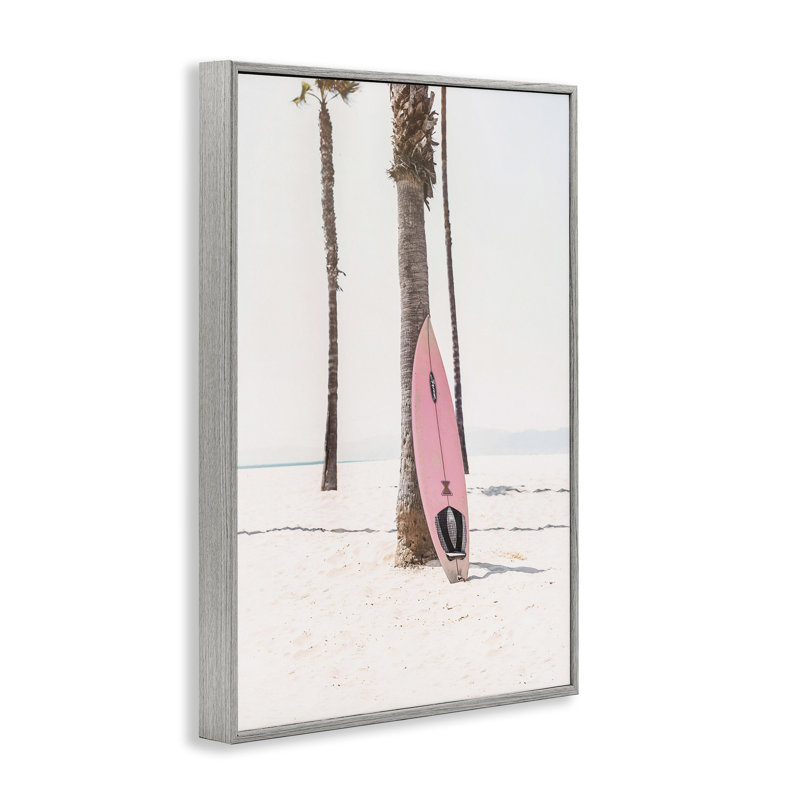 Planche de surf rose, art giclée par Sissi et Seb, H 18 po x l 12 po, Estampe numérique Farmhouse