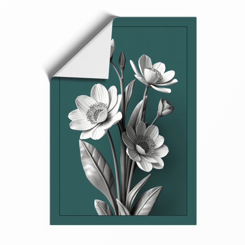 Four Delicate Blooms Botanical - Framed Print, Unframed, A2 - 59.4 x 42.0 cm