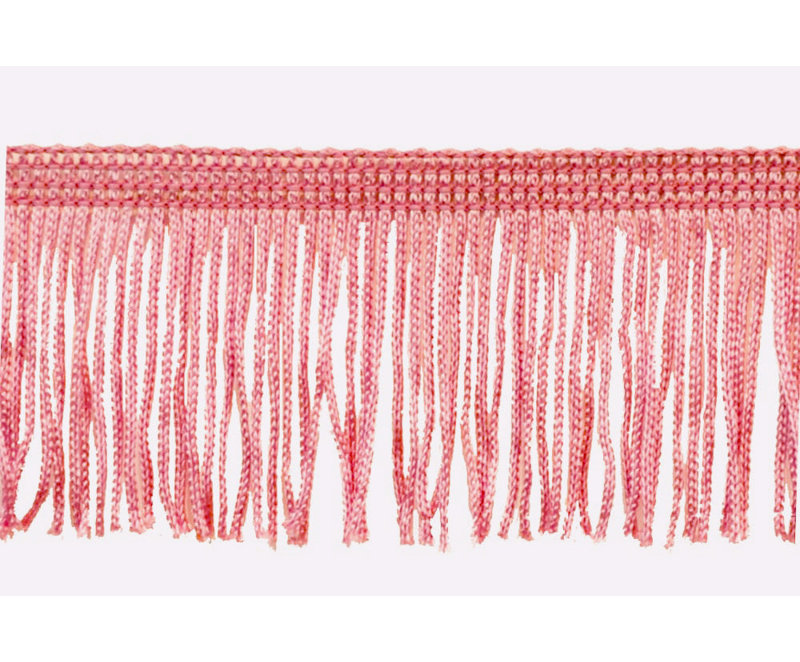 Polyester 2" Chainette Fringe Trim, Pink