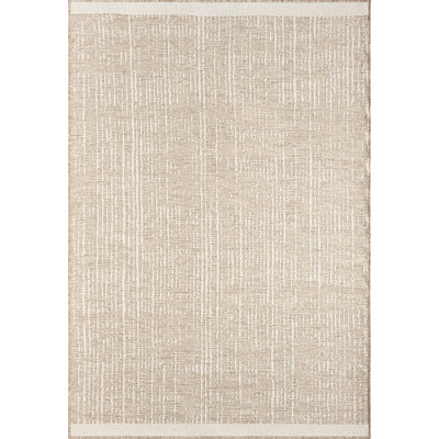 Tapis intérieur / extérieur brun clair tissé texturé Abani OCE150A