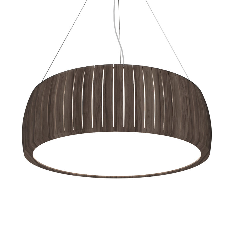 Barril Chandelier, American Walnut, 7.41" H x 23.4" W x 23.4" D, 3