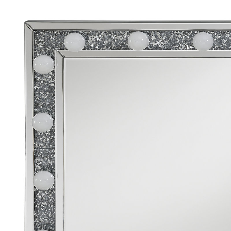 Engineered Wood Rectangle LED Floor Mirror