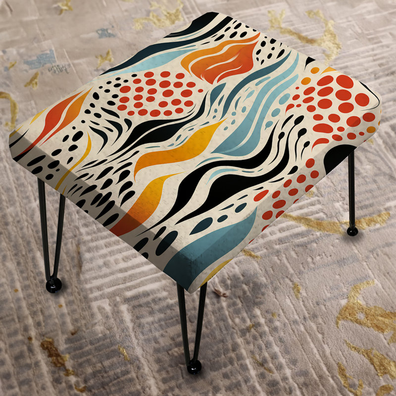 Abstract Coral Reef Multicolor Azure - Abstract Rectangle Ottoman