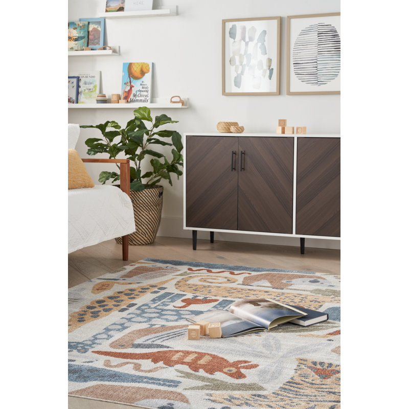 Tapis ivoire lavable à la machine Astra, Rectangle 5 pi 3 po x 7 pi