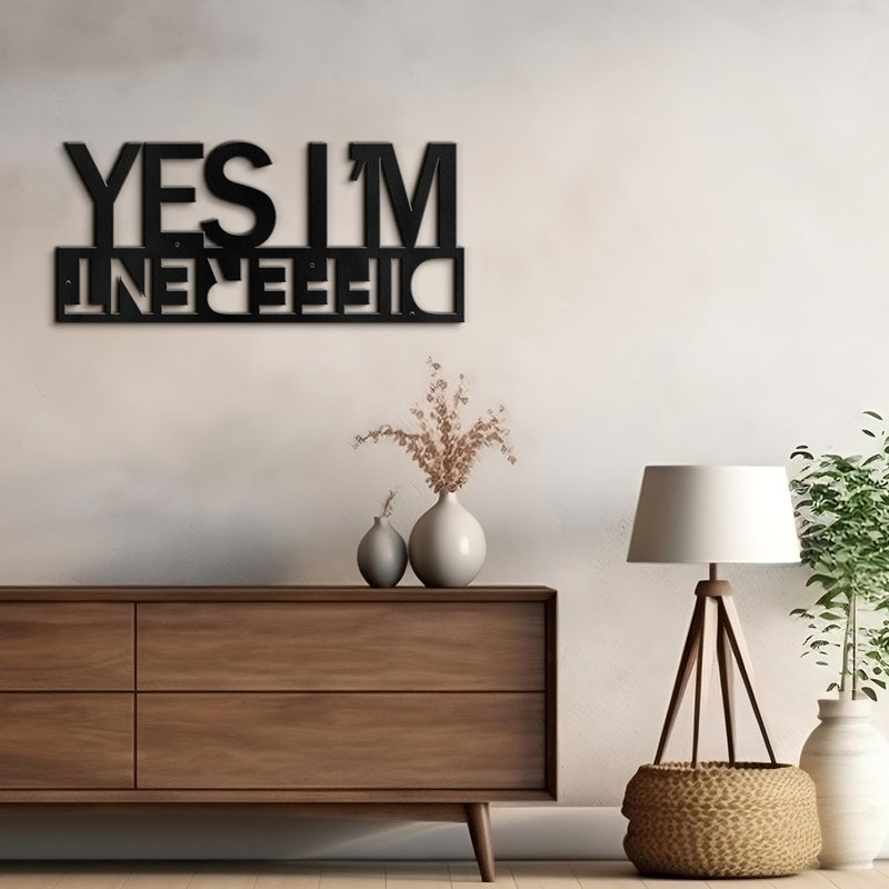 Wall Decor on Metal, 8" H x 16" W x 0.05" D, Black